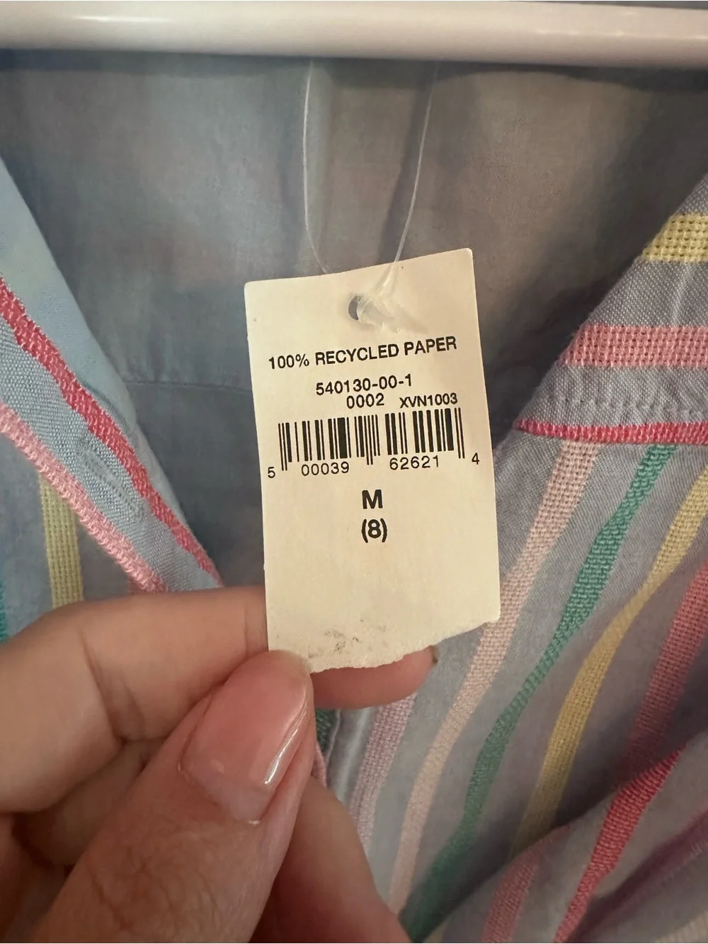 GAP Pastel Rainbow-Striped Belted Shirt Dress